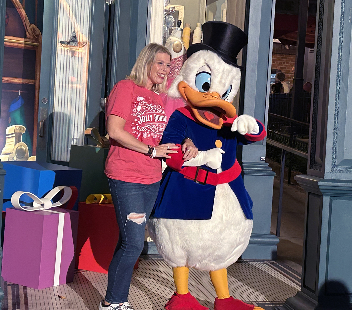 Scrooge McDuck at Disney's Hollywood Studios during Jollywood Nights. 